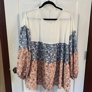 Floral Colorblock Women's Top